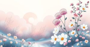 A serene and whimsical tribute to a beloved actress, featuring soft pastels and floral elements in a vintage style.
