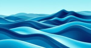 A serene abstract landscape in cool blues and greens, suggestive of quiet introspection and hidden stories.