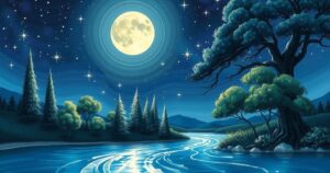 A romantic and dreamy landscape reflecting admiration and connection between two stars.