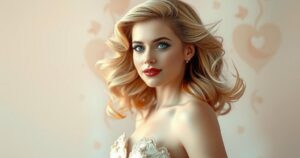 An iconic actress with blonde hair, capturing glamorous Hollywood elegance and emotional depth in muted pastel colours.