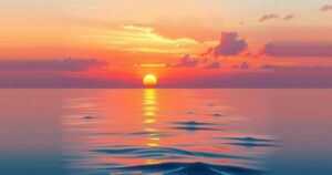 A serene landscape with a sunset, symbolising emotional healing and self-discovery during tough times.