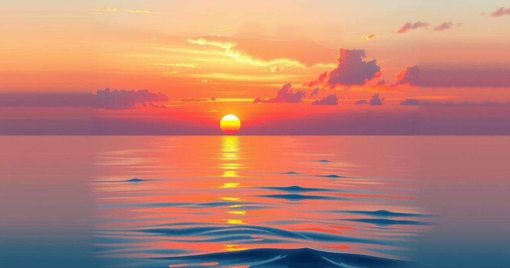 A serene landscape with a sunset, symbolising emotional healing and self-discovery during tough times.