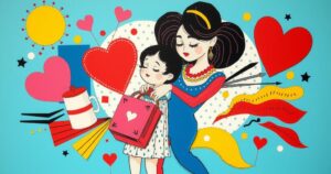 A vibrant abstract collage of celebrity symbols representing romance, joy, and playful secrets in an artistic style.