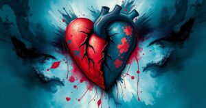A visual representation of a dramatic rift, featuring symbolic elements like a divided heart and symbolic shadows.