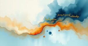 A serene, abstract gradient blending soft blues and warm earth tones, symbolising emotional transitions and new beginnings.