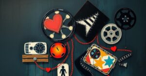 A dark-toned abstract representation of childhood vulnerability in Hollywood, reflecting themes of exploitation and resilience.