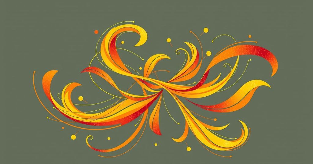 Abstract representation of resilience and personal growth with warm tones and smooth lines.