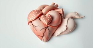 A family dynamic featuring three interlaced hearts, using pastel colours to symbolize estrangement and emotional distance.