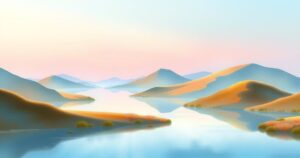 A serene artistic representation of a tranquil landscape with calming hues, embodying resilience and inner strength.