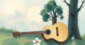 Paris Jackson performing acoustically in a serene setting, showcasing her heartfelt connection to music and family.