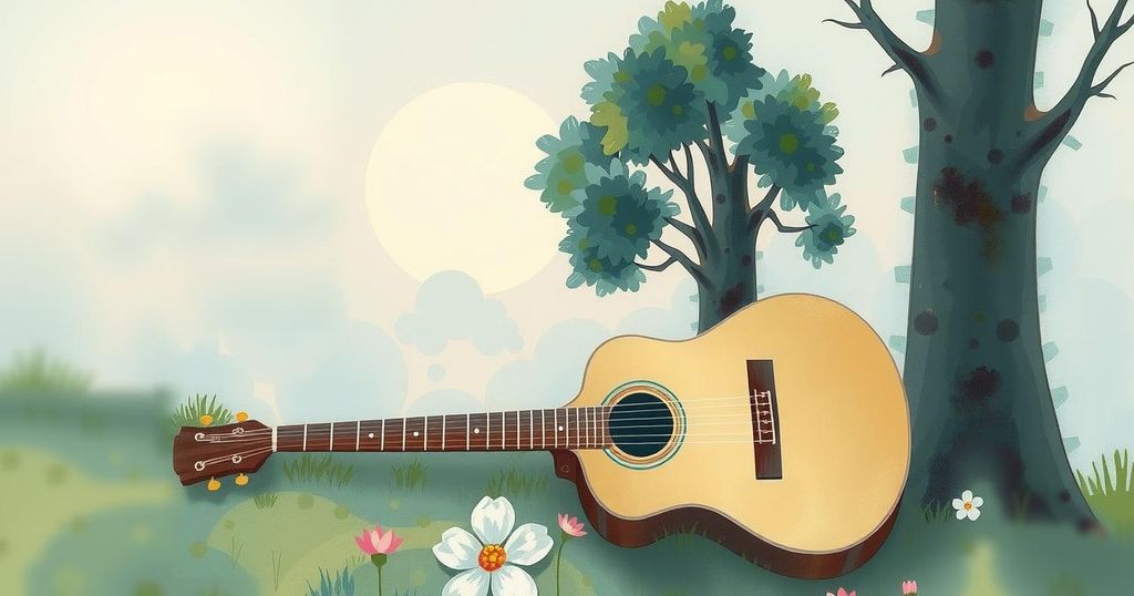 Paris Jackson performing acoustically in a serene setting, showcasing her heartfelt connection to music and family.
