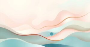 A serene abstract landscape representing emotional transitions, with soft pastel colours and gentle flowing shapes.