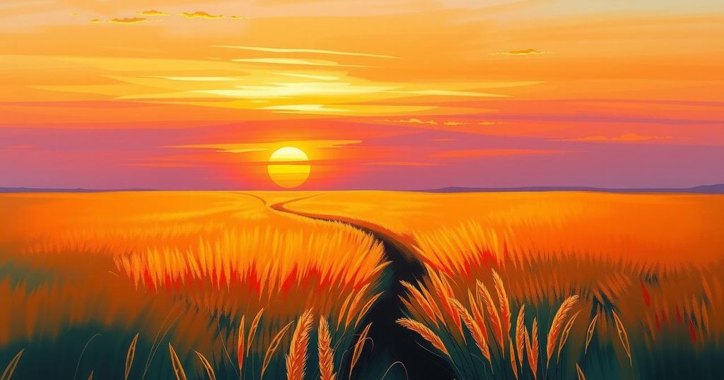 A serene landscape with a sunset, symbolizing resilience and strength in facing life's challenges.