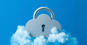 A digital lock on an iCloud cloud storage symbolising online privacy and security concerns.