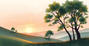 A serene landscape depicting harmony in co-parenting, with soft pastel colours and a calm atmosphere.
