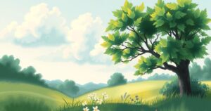 A serene landscape depicting family harmony, showcasing communication and connection with soft colours.
