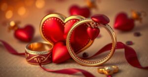 A stylised depiction of matchmaking with luxury elements, featuring romantic symbols and elegant colour tones.
