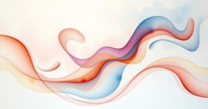 A serene abstract representation of resilience, showcasing soft pastel colours and gentle flowing shapes symbolising healing.